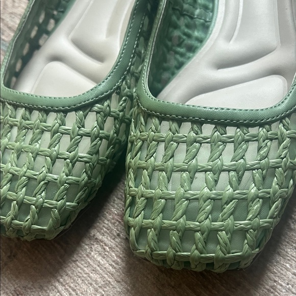 Franco Sarto Green Woven Mary Jane Flats - Picture 2 of 10
